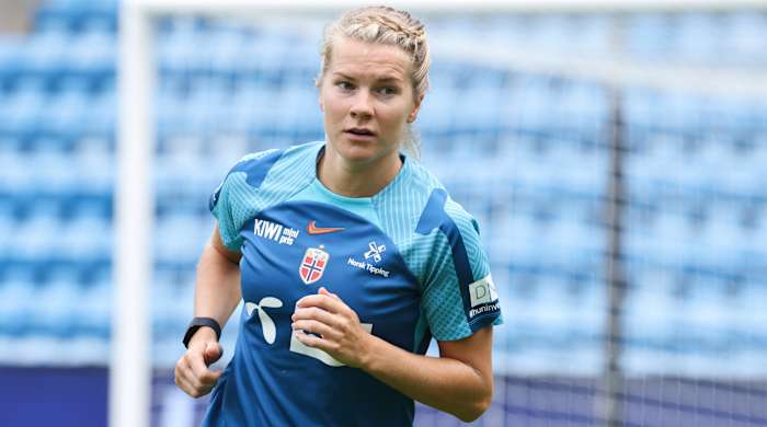 Ada Hegerberg trains with Norway's women's national team.